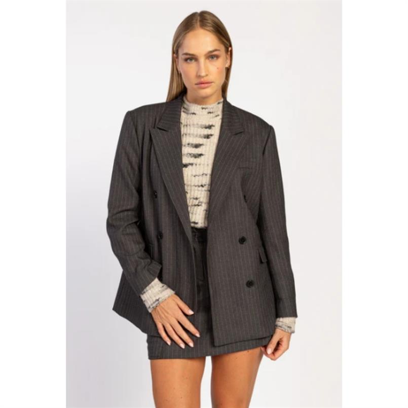 Aaiko Heidy pinstripe vis Zwart dessin