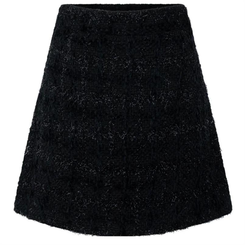 Aaiko Lela tweed pes 537 Zwart Rokken Dames Irma Mode