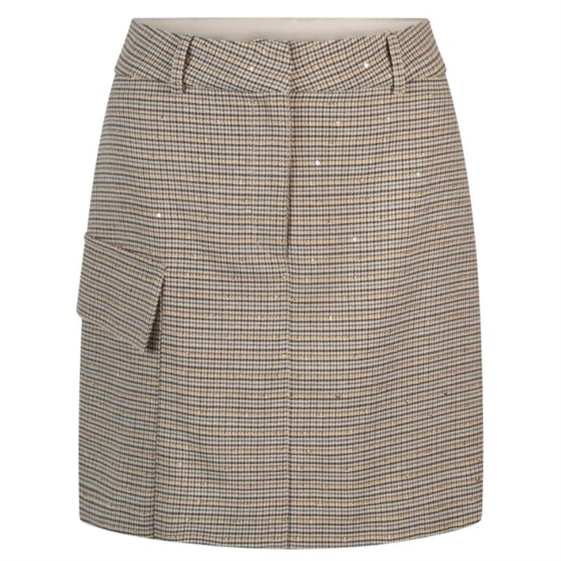Aaiko Pascale tweed vis Bruin dessin