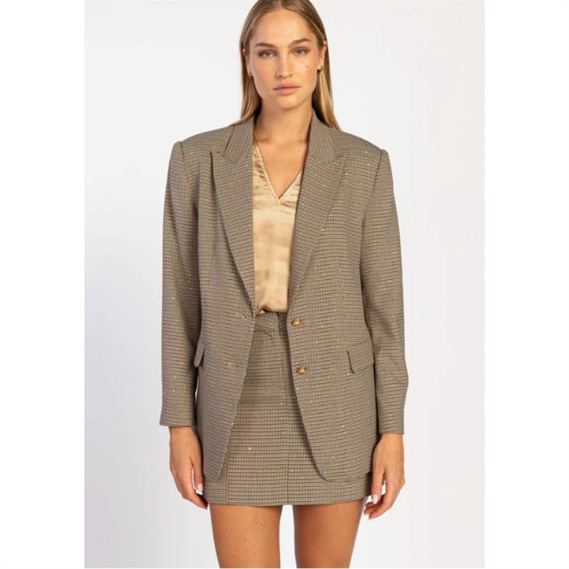 Aaiko Pascale tweed vis Bruin dessin