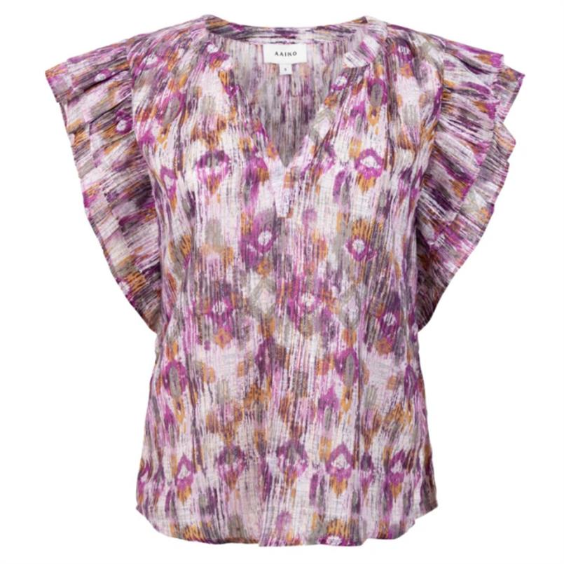 Aaiko Yaella ikat co 588 Paars dessin