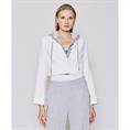 Access Cropped blazer with hood Wit
