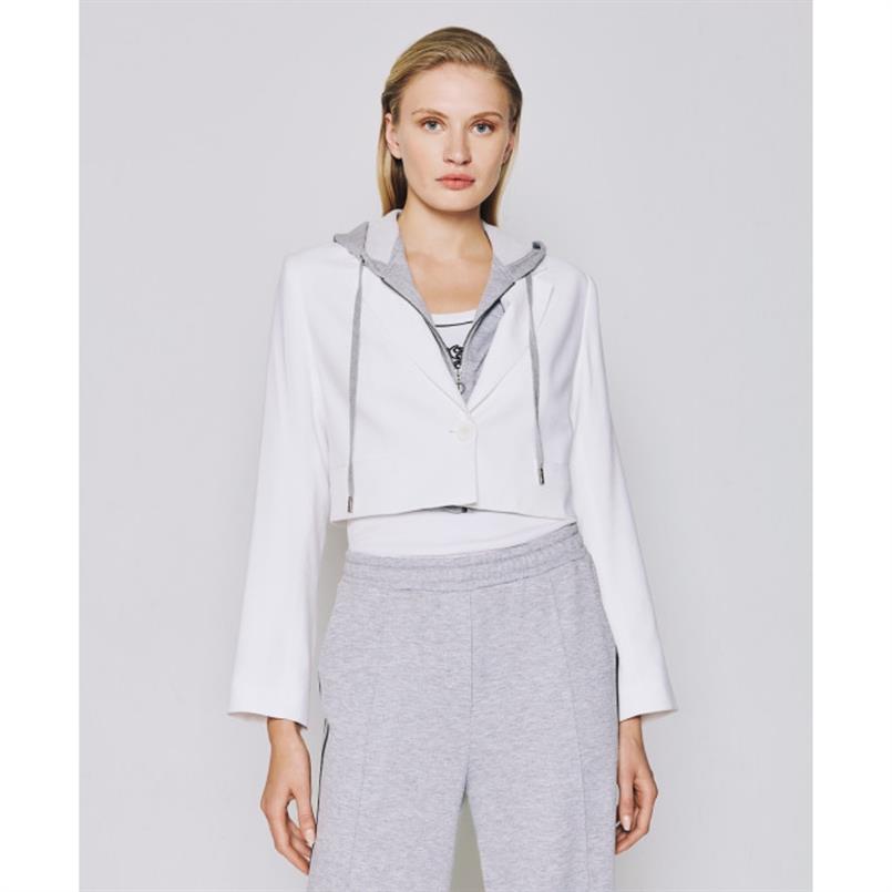 Access Cropped blazer with hood Wit