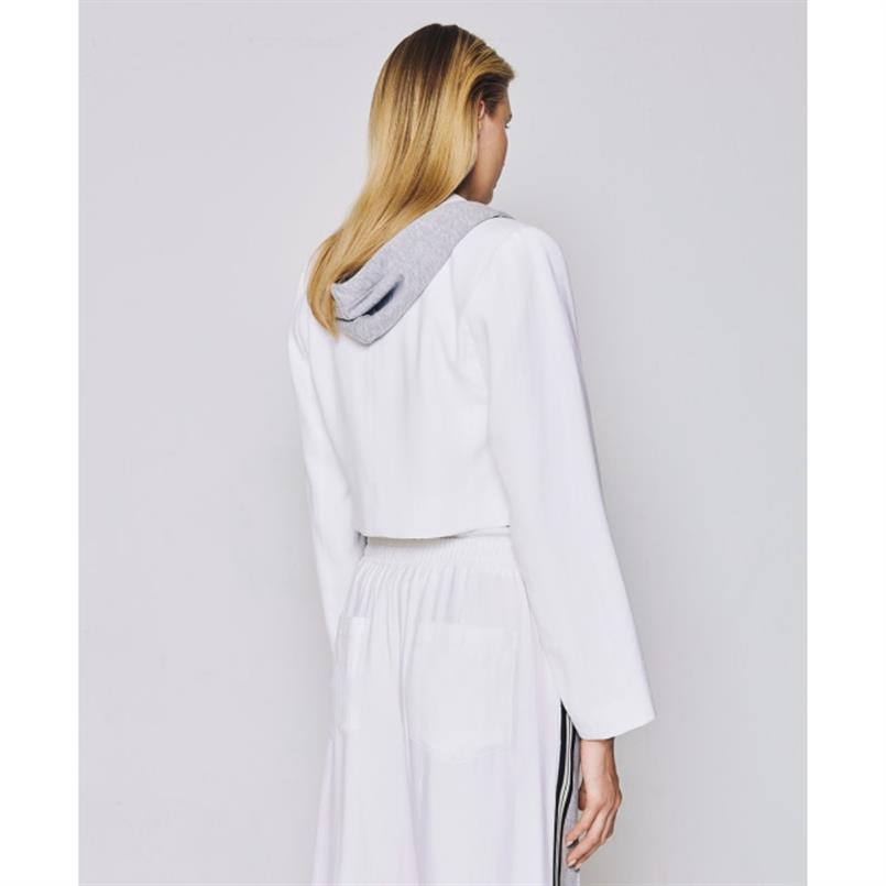 Access Cropped blazer with hood Wit