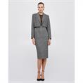 Access Cropped tweed blazer Grijs
