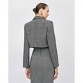 Access Cropped tweed blazer Grijs