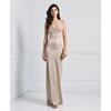 Access Metallic draped maxi dress Beige