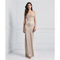 Access Metallic draped maxi dress Beige
