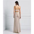 Access Metallic draped maxi dress Beige
