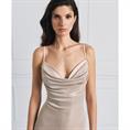Access Metallic draped maxi dress Beige