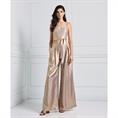 Access Metallic pants with pleats Goud