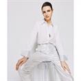 Access Shirt with rhinestone cuffs Wit