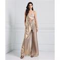 Access Tie-front metallic bustier top Goud