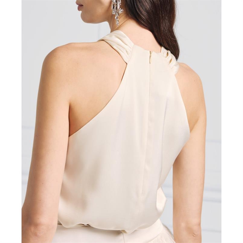 Access Top with a crossover front Creme