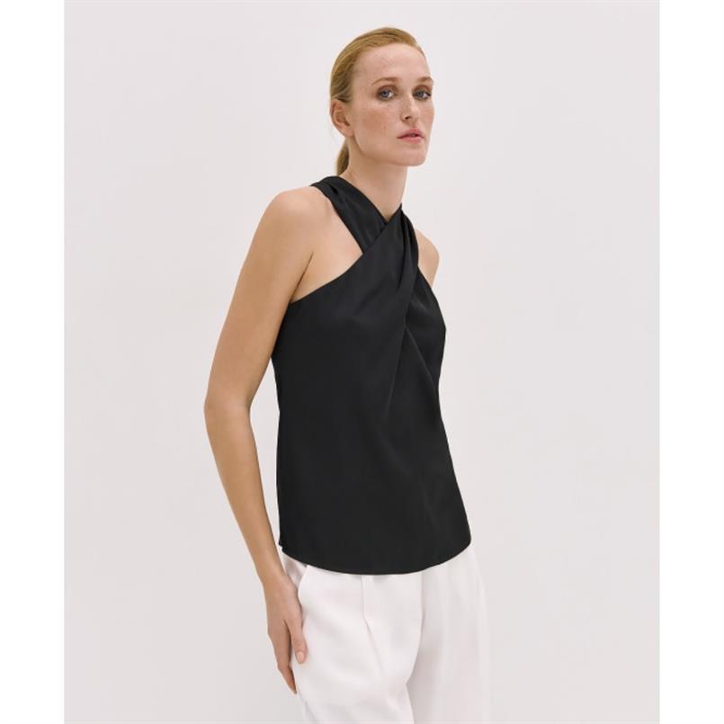 Access Top with a crossover front Zwart