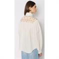 Berenice Chemise col mao a empiecements Wit