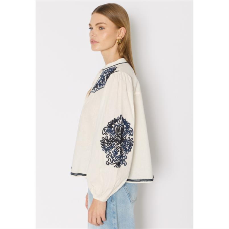Berenice Chemise col v brodee Transparant