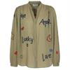 Berenice Chemise colv brod point croix Khaki