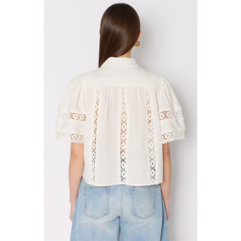 Berenice Chemise mc large avec broderie Wit
