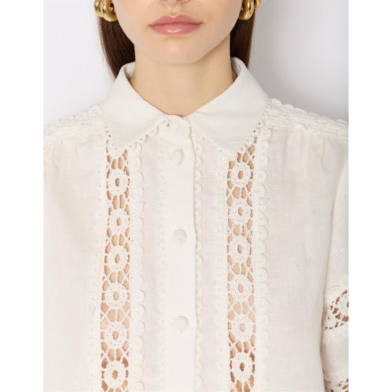 Berenice Chemise mc large avec broderie Wit