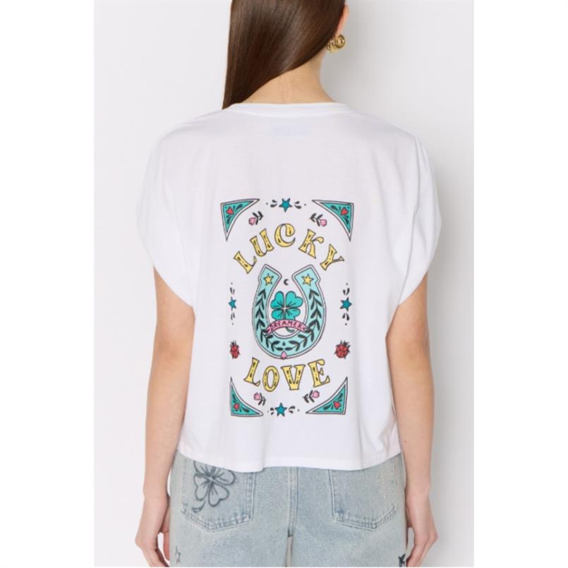 Berenice Tshirt lucky love sans manches Wit