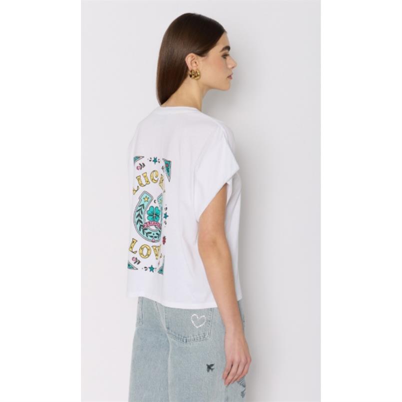 Berenice Tshirt lucky love sans manches Wit