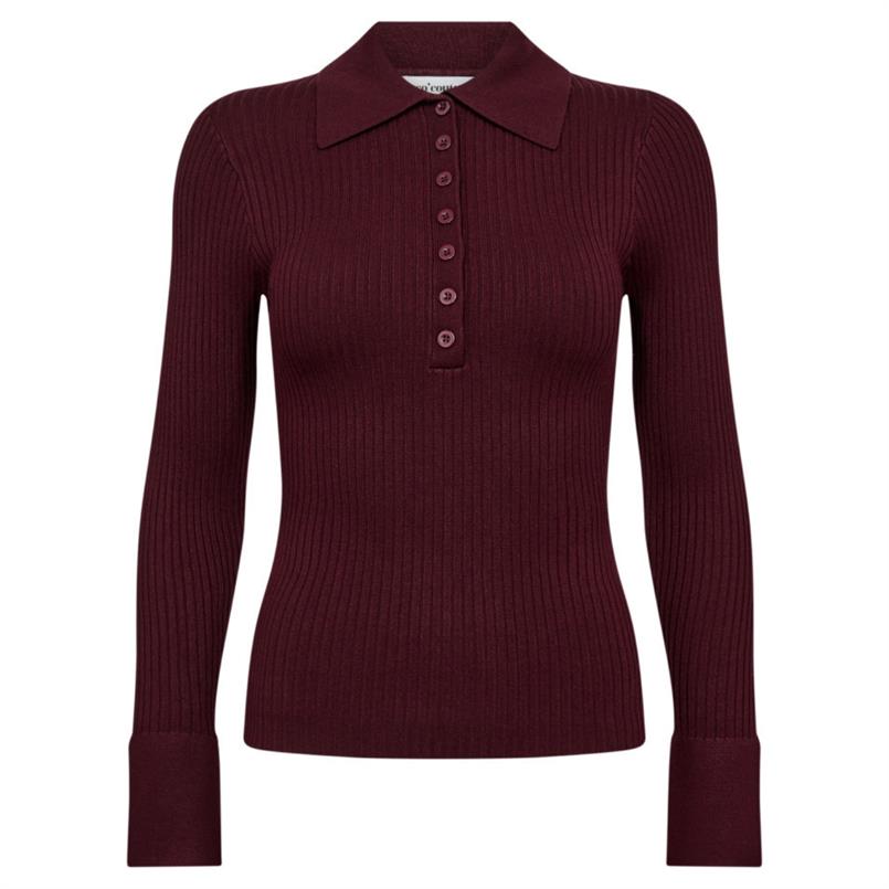 Co&#39;couture Bonnycc polo ls knit 87 Bordeaux