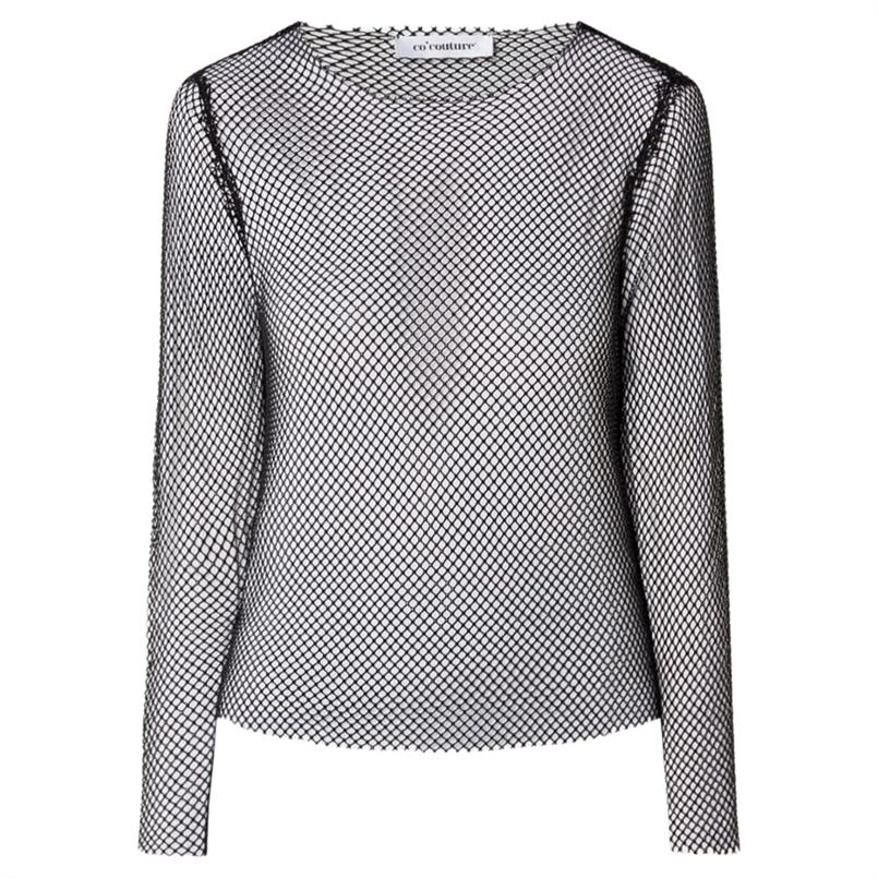Co&#39;couture Krystalcc net blouse 96 Zwart