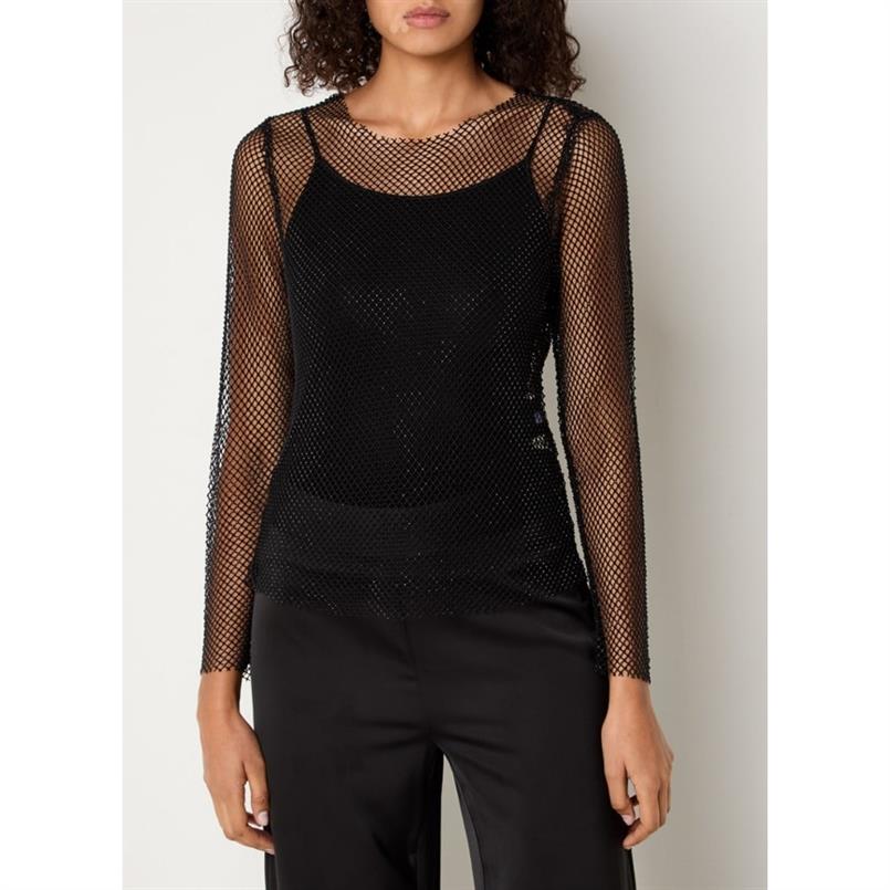 Co&#39;couture Krystalcc net blouse 96 Zwart