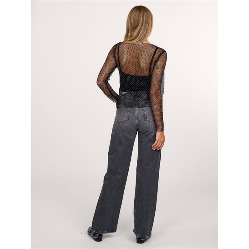 Co&#39;couture Krystalcc net blouse 96930 Zwart