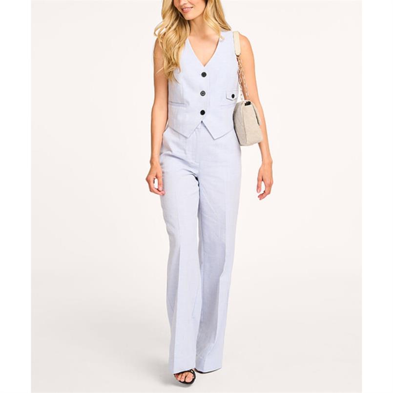 Co&#39;couture Lisacc linen ll pant 512 Lichtblauw