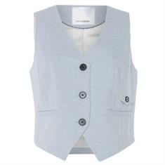 Co&#39;couture Lisacc linen tailor vest 512 Lichtblauw