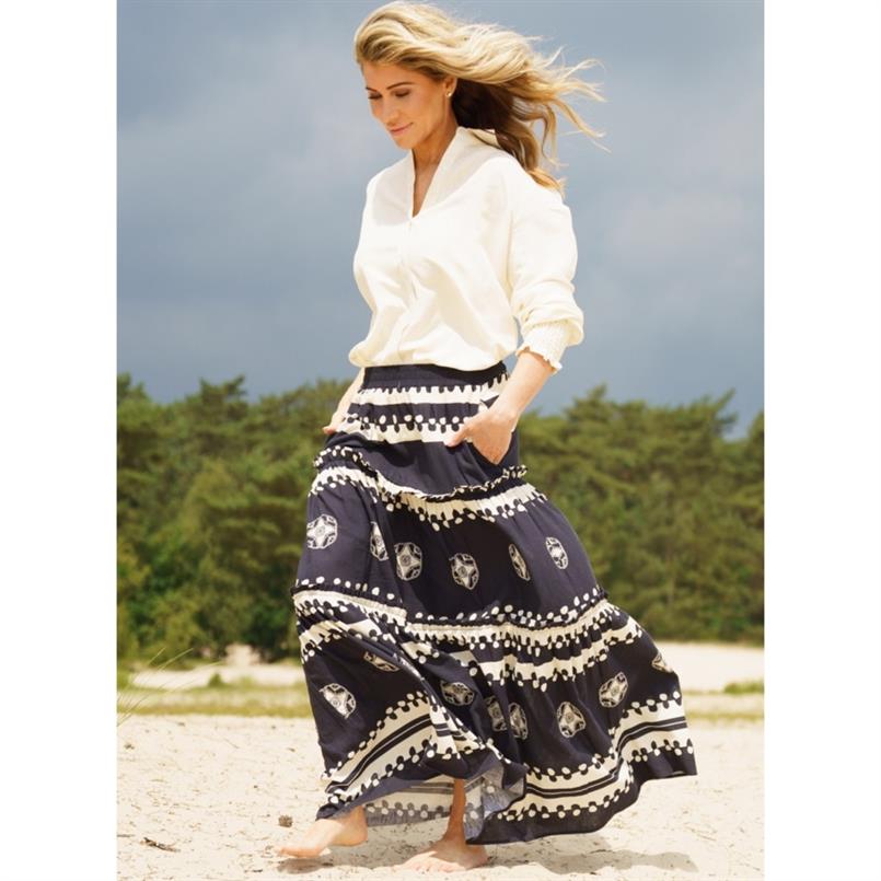 Est&#39;Seven Isabella skirt Zwart dessin
