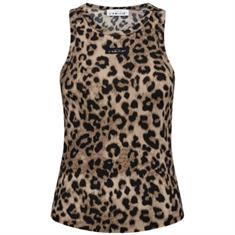 L&#39;Amitie Leo rib badge tank Leopard