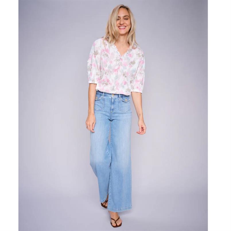 Mos Mosh Colette grendel jeans 406 Lichtblauw