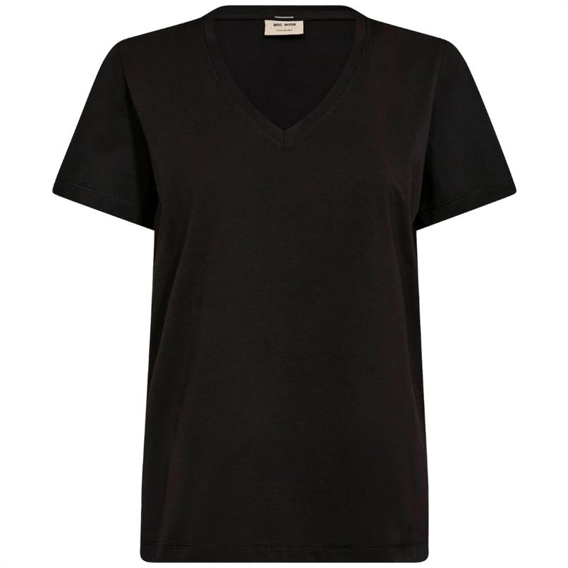 Mos Mosh Dala v-ss basic tee 801 Zwart