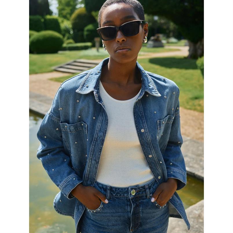 Mos Mosh Emme marine shirt 493 Blauw