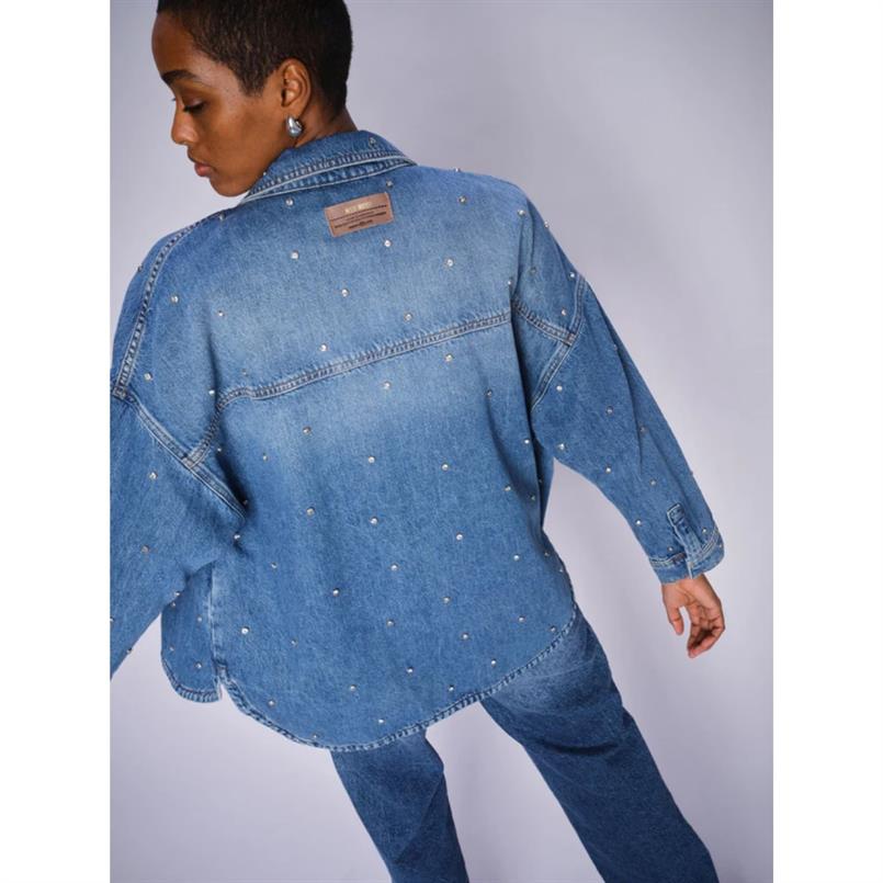 Mos Mosh Emme marine shirt 493 Blauw