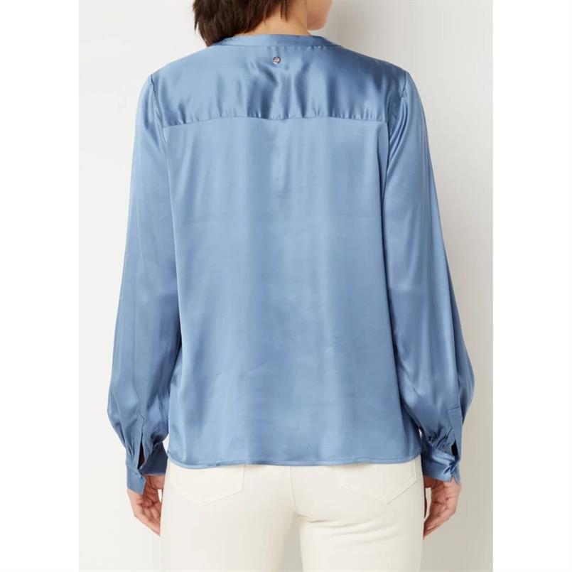 Mos Mosh Enfa satin blouse 765 Blauw