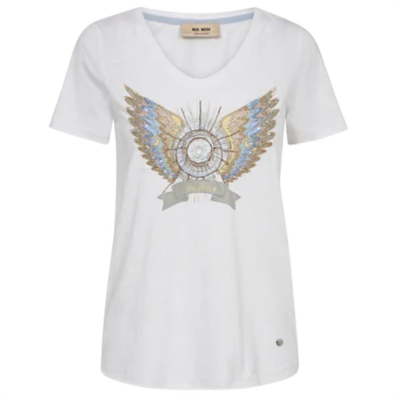 Mos Mosh Gethi deco tee 101 Wit