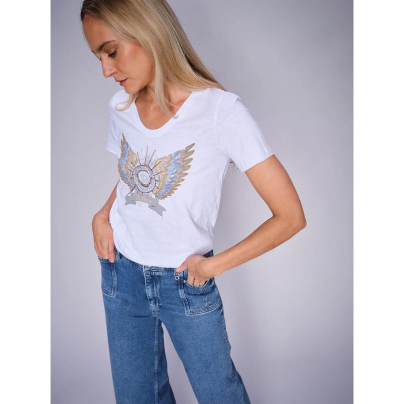 Mos Mosh Gethi deco tee 101 Wit