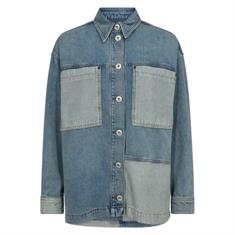 Mos Mosh Lydia block shirt 493 Blauw
