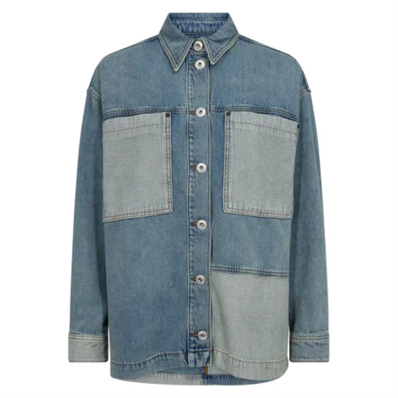 Mos Mosh Lydia block shirt 493 Blauw