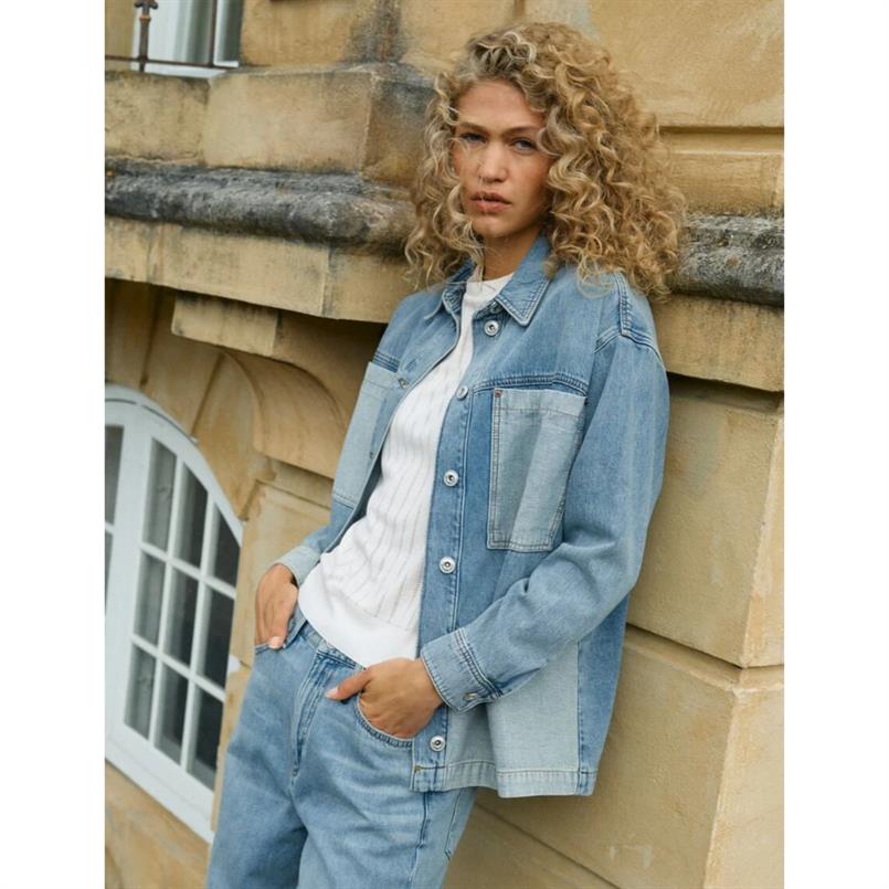 Mos Mosh Lydia block shirt 493 Blauw