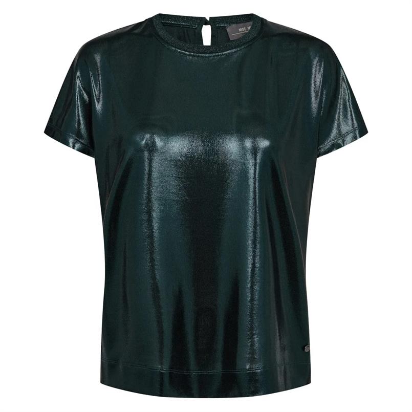 Mos Mosh Nivola o-neck metallic tee 568 Donkergroen