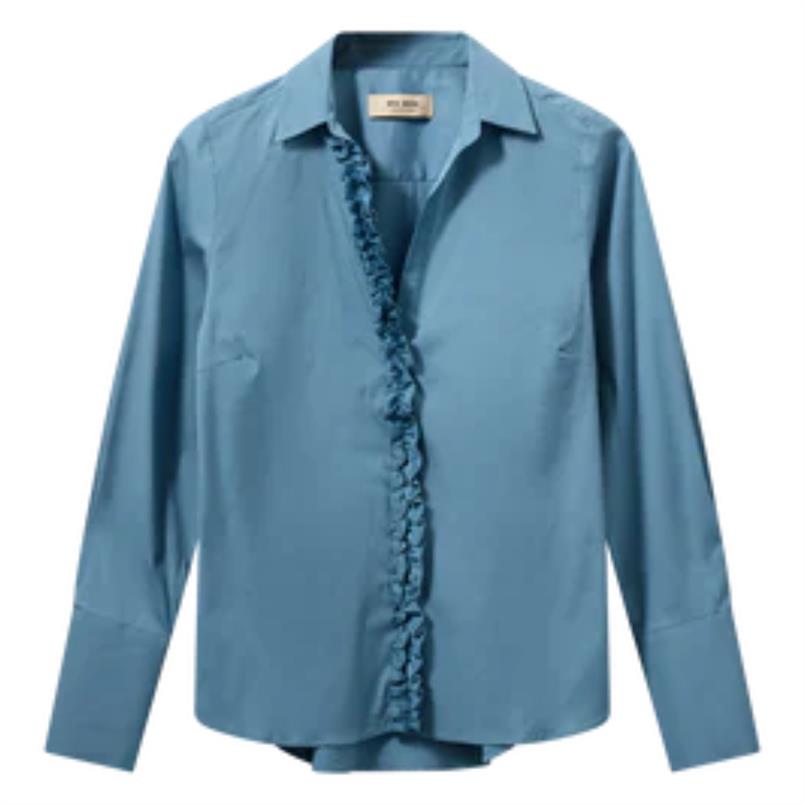 Mos mosh Sybel satin shirt 765 Blauw