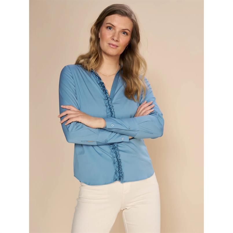 Mos mosh Sybel satin shirt 765 Blauw