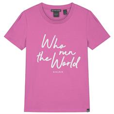 Nik &amp; Nik Girls Run the world t-shirt 4080 Fuchsia