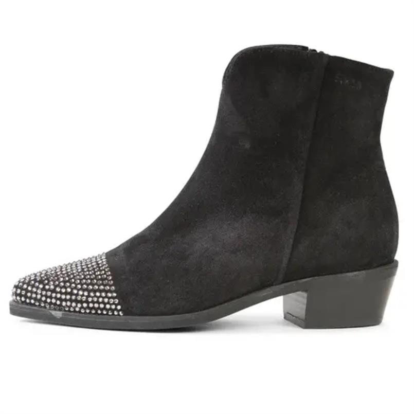 Roberto d&#39;Angelo Tony extra velour nero-borchie Zwart