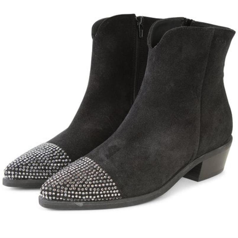 Roberto d&#39;Angelo Tony extra velour nero-borchie Zwart